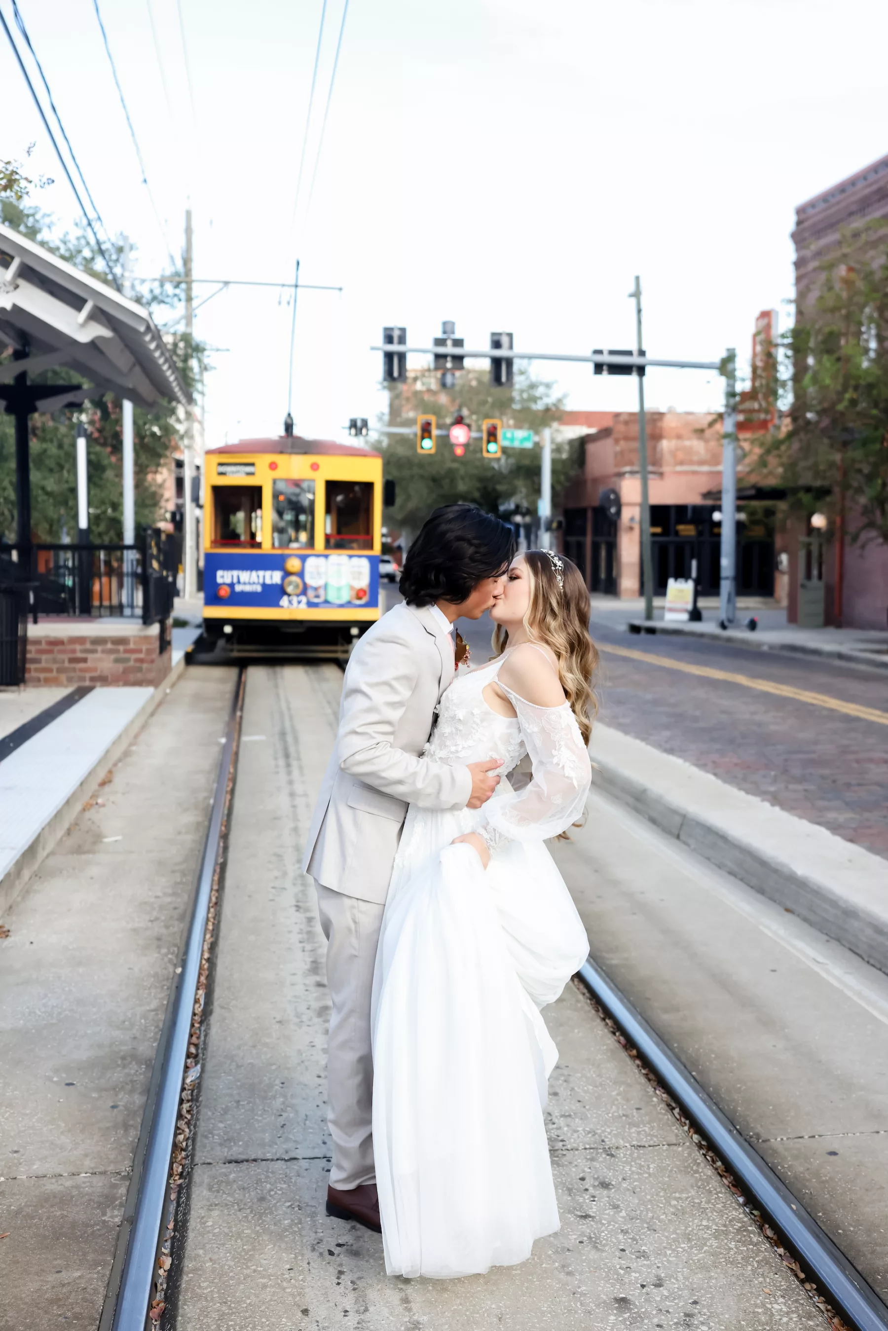 Bride and Groom Downtown Ybor Wedding Portrait | Tampa Bay Photographer Lifelong Photography Studio