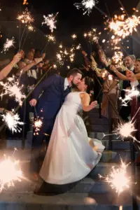 Bride and Groom Sparkler Grand Exit | Wedding Reception Send Off Ideas