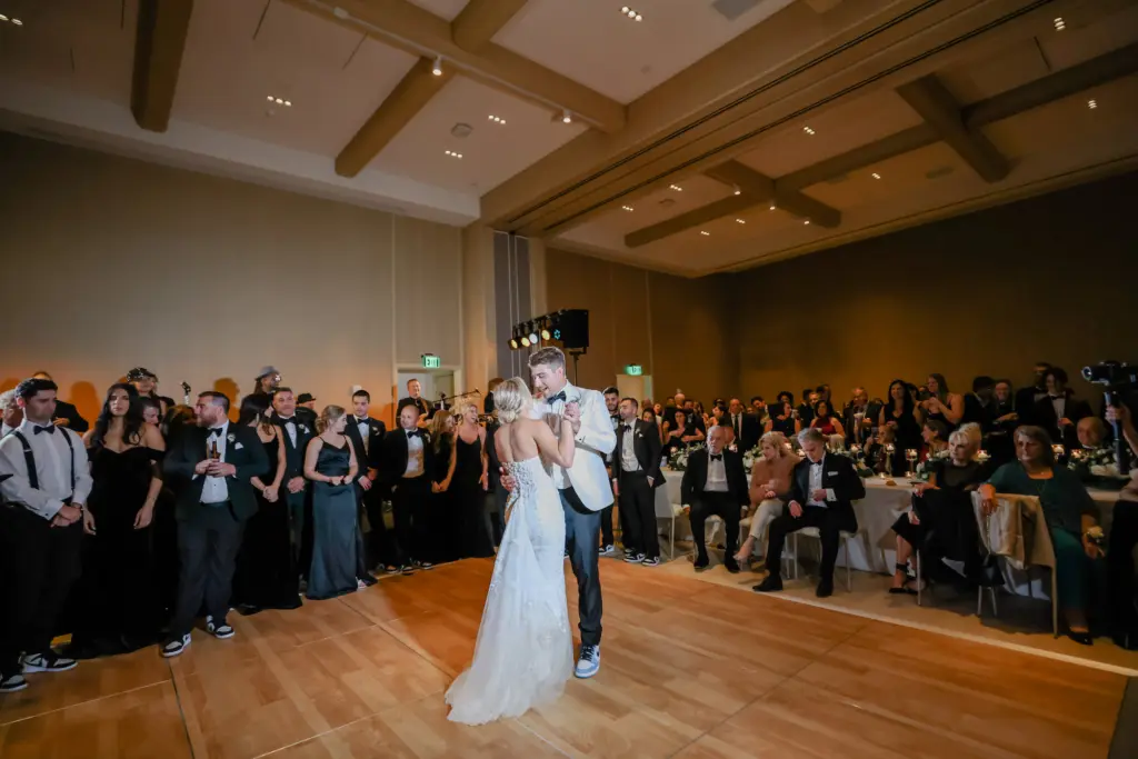 Bride and Groom First Dance Wedding Portrait | Downtown Wedding Venue The Edition Hotel Tampa Water Street Ballroom