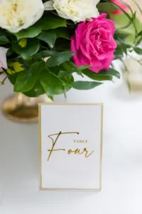 Modern Gold Table Decor Number Sign for Wedding Reception Ideas
