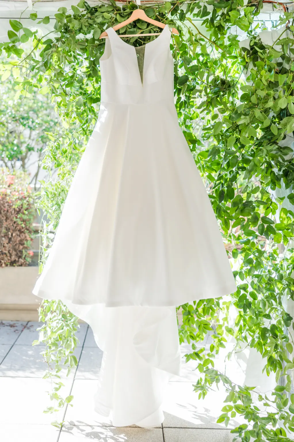 Classic Satin Deep V Boatneck A-Line Ballgown Stella York Wedding Dress Inspiration