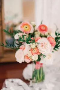 Assorted Pink, Blush, and White Rose and Ranunculus Wedding Bouquet Inspiration