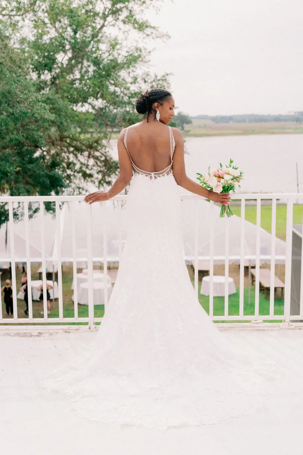 White Open Back Lace Fit and Flare Morilee Wedding Dress Inspiration | Tampa Bay Photographer Rachel Elle Photography