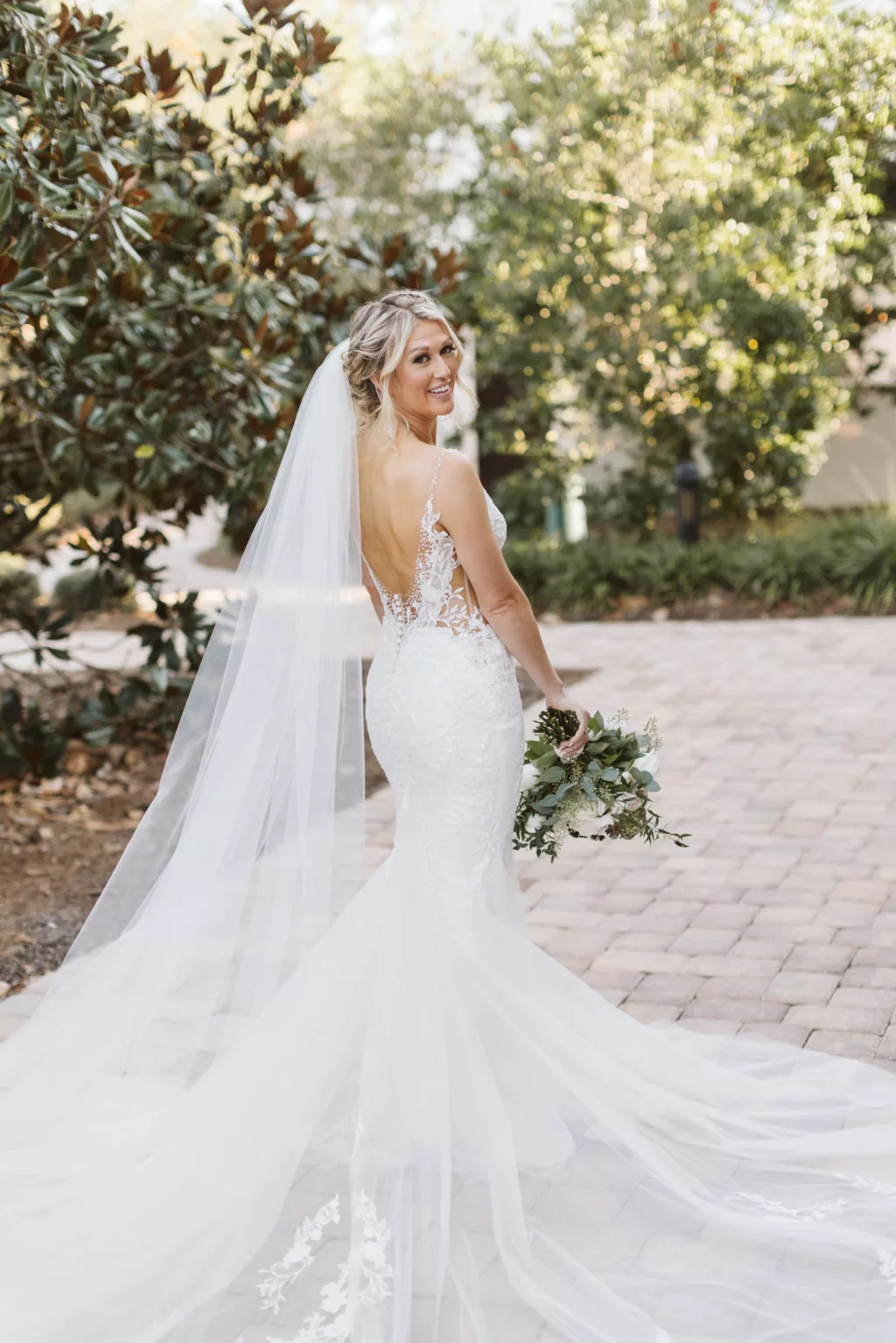 White Open Back Lace Mermaid Wedding Dress Ideas | Sarasota Planner Parties A'La Carte