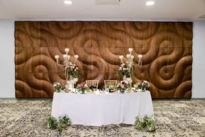 Romantic Pink and Blue Wedding Reception Sweetheart Table Decor Ideas | Tampa Bay Wedding Venue The Florida Aquarium