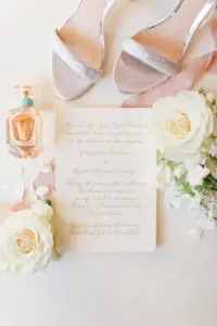 Peach and Cream Southern Classic Script Calligraphy Wedding Invitation Ideas