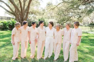 Matching Pajama Pant Set | Wedding Updo Hair and Makeup Inspiration
