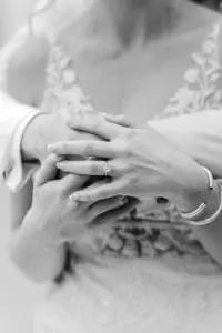Black and White Oval Diamond Engagement Ring Wedding Portrait