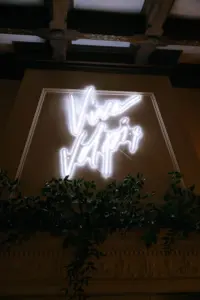 Viva Volpi Custom Neon Sign Italian Inspired Wedding Reception Decor Ideas