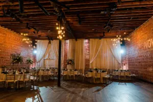 Romantic Drapery for Elegant Industrial Wedding Reception Decor Ideas | St Petersburg Florida Wedding Venue NOVA 535