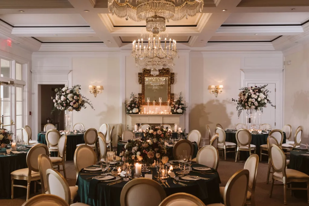 Luxurious Emerald Green, Mauve, and Gold Wedding Reception Decor Inspiration | Tampa Bay Event Venue The Concession Golf Club | Florist Bruce Wayne Florals | Planner Parties A' La Carte