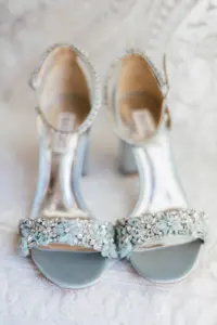 Blue Flower Crystals Badgley Mischka Wedding Shoe Ideas