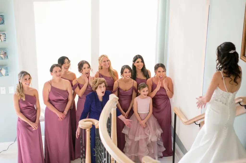 Bride and Bridesmaids First Look Wedding Portrait Inspiration