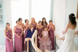 Bride and Bridesmaids First Look Wedding Portrait Inspiration