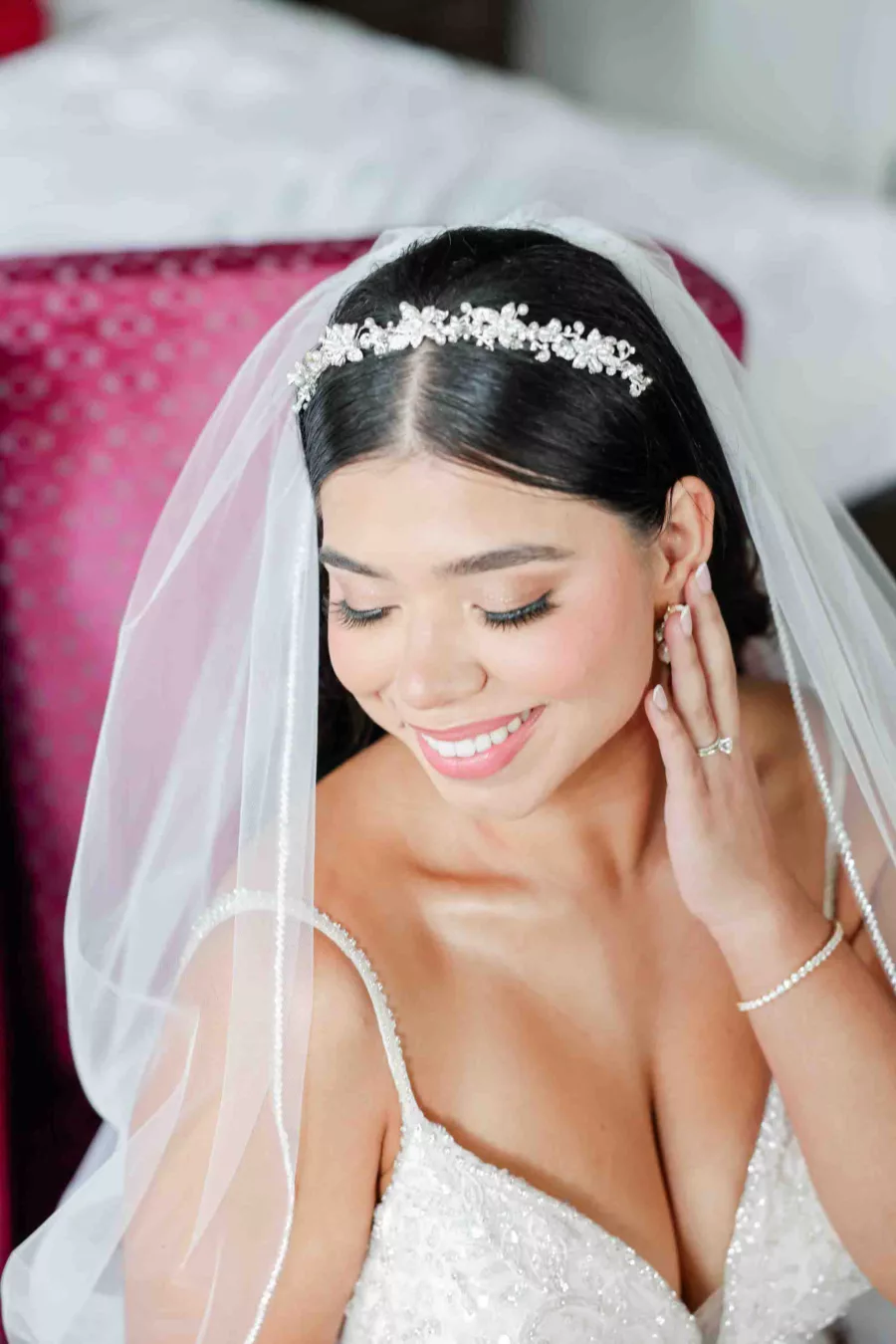Classic Bridal Hair and Makeup Inspiration | Crystal Hairpiece Ideas