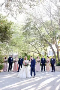 Pink Sequin Mismatched Bridesmaids Dresses | Navy and Black Tuxedo Inspiration | Pink and Blue Wedding Party Attire Ideas | Tampa Bay Photographer Lifelong Photography | Planner Breezin Weddings | Hair and Makeup Artist Michele Renee The Studio