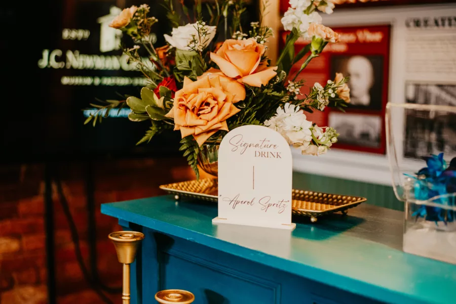 Boho Arched Signature Drink Wedding Reception Bar Sign Inspiration