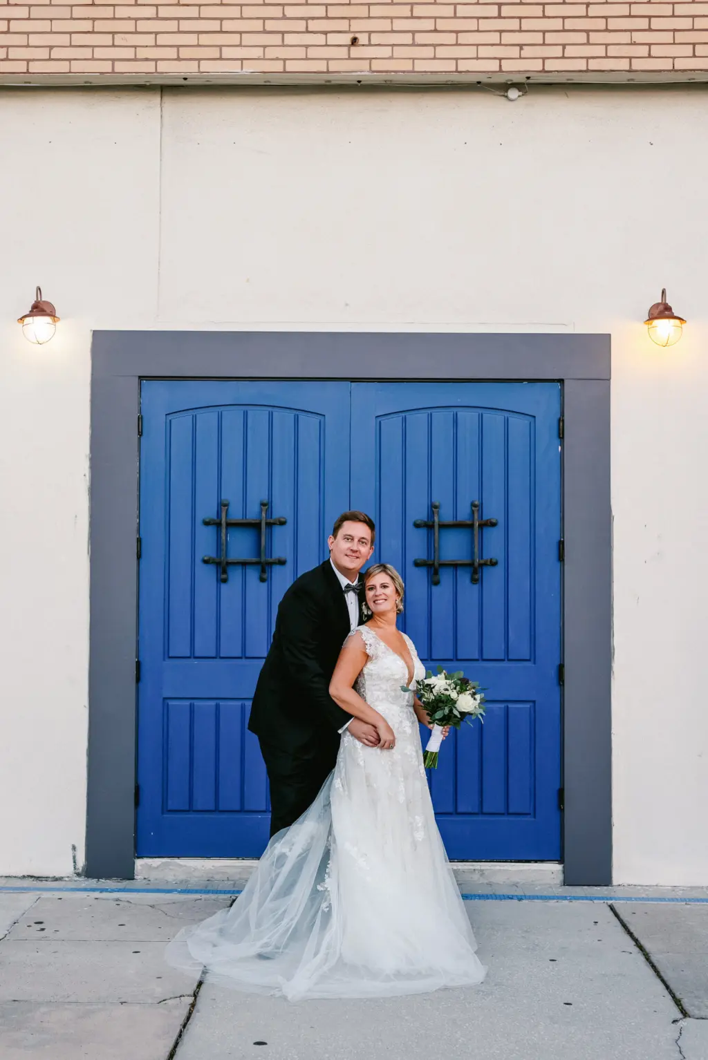 Bride and Groom Just Married Wedding Portrait | Downtown Tampa Heights Event Venue The Rialto Theatre