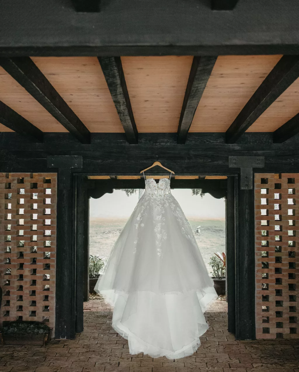 Elegant White Strapless Sheer Boned Bodice Ballgown Wedding Dress with Floral Applique Inspiration
