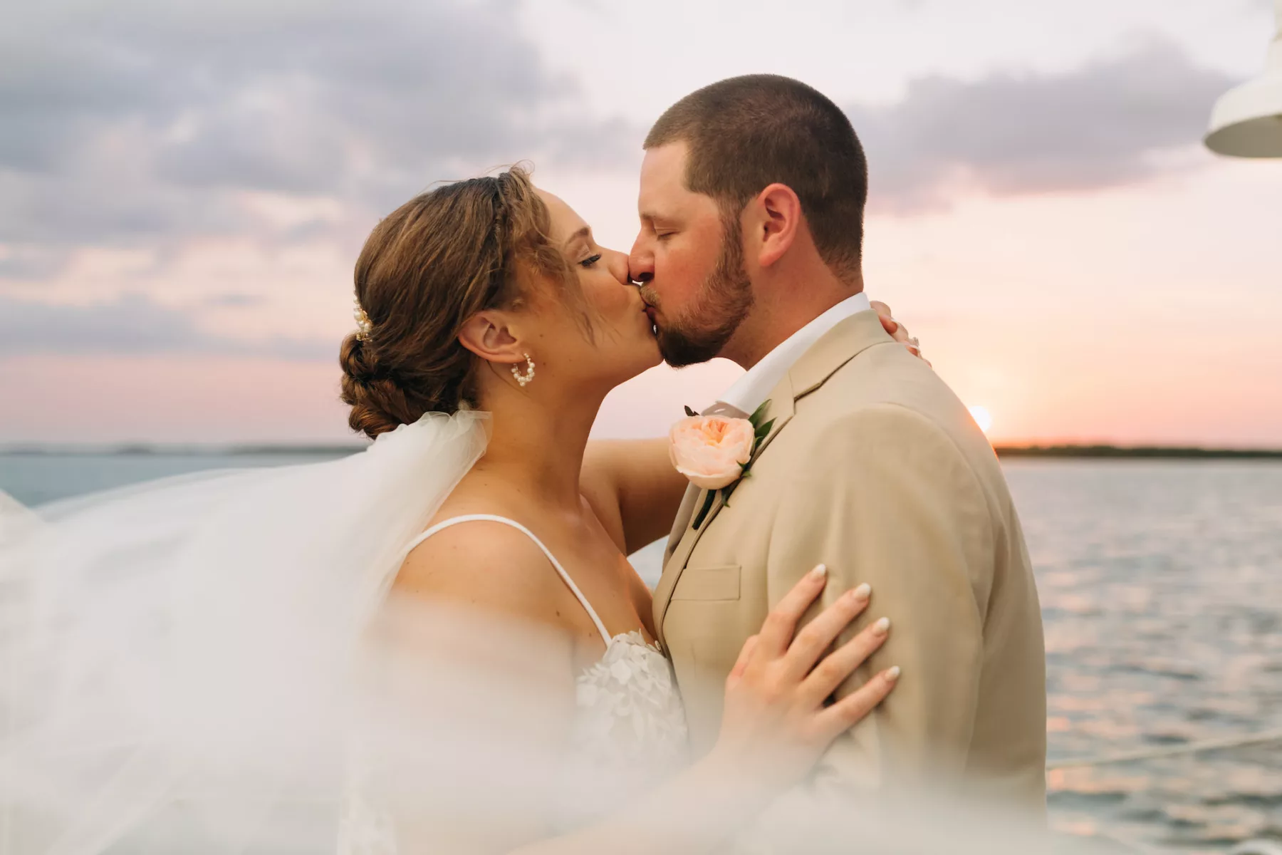 Bride and Groom Sunset Wedding Portrait | Tampa Bay Photographer Amber McWhorter Photography