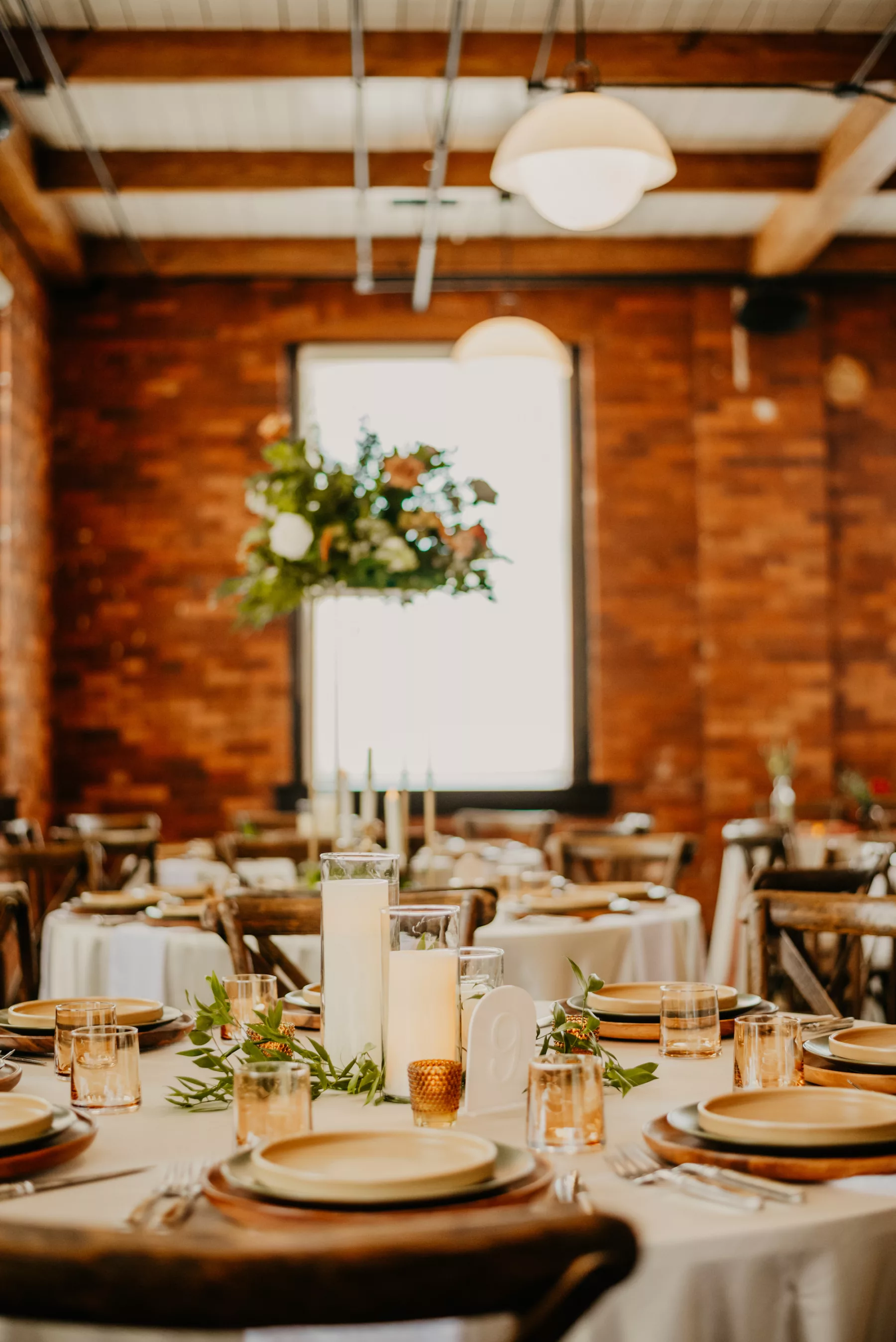 Boho Industrial Wedding Reception Tablescape Ideas