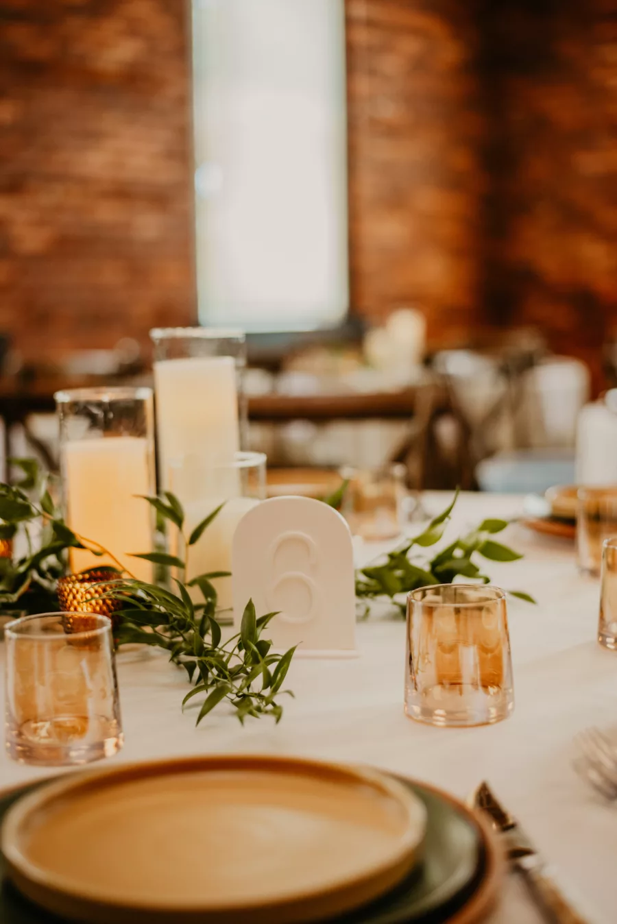 Boho Industrial Wedding Reception Tablescape Ideas