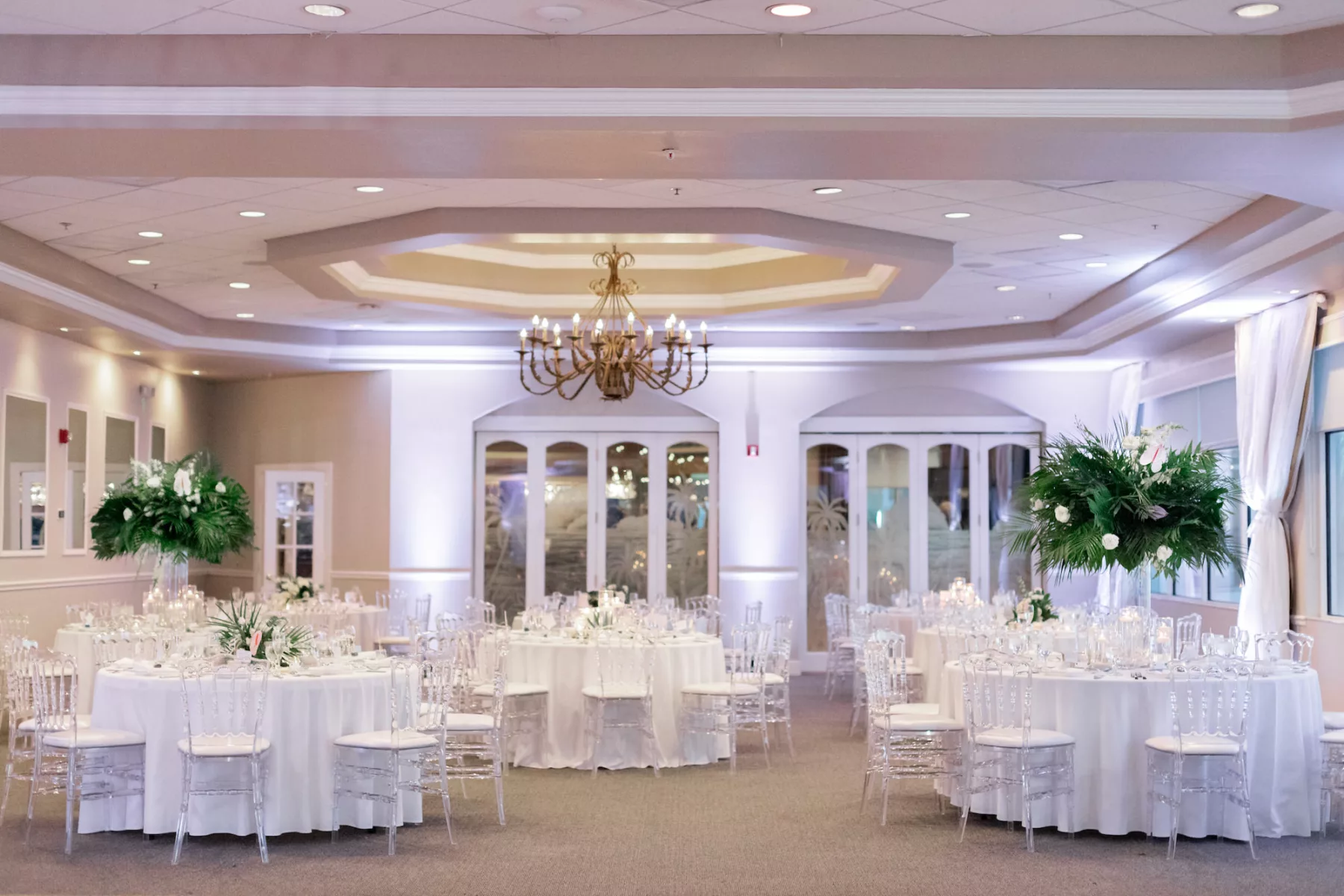 Modern Tropical White Wedding Reception Decor Ideas | Tampa Bay Event Venue Isla Del Sol Yacht and Country Club