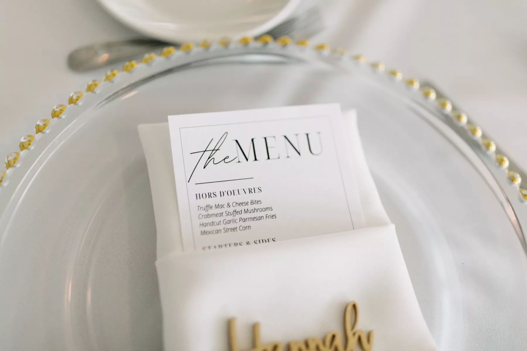 Classic The Menu Wedding Reception Card Ideas | Laser Cut Place Card Inspiration | Tampa Bay Caterer Amici's Catering
