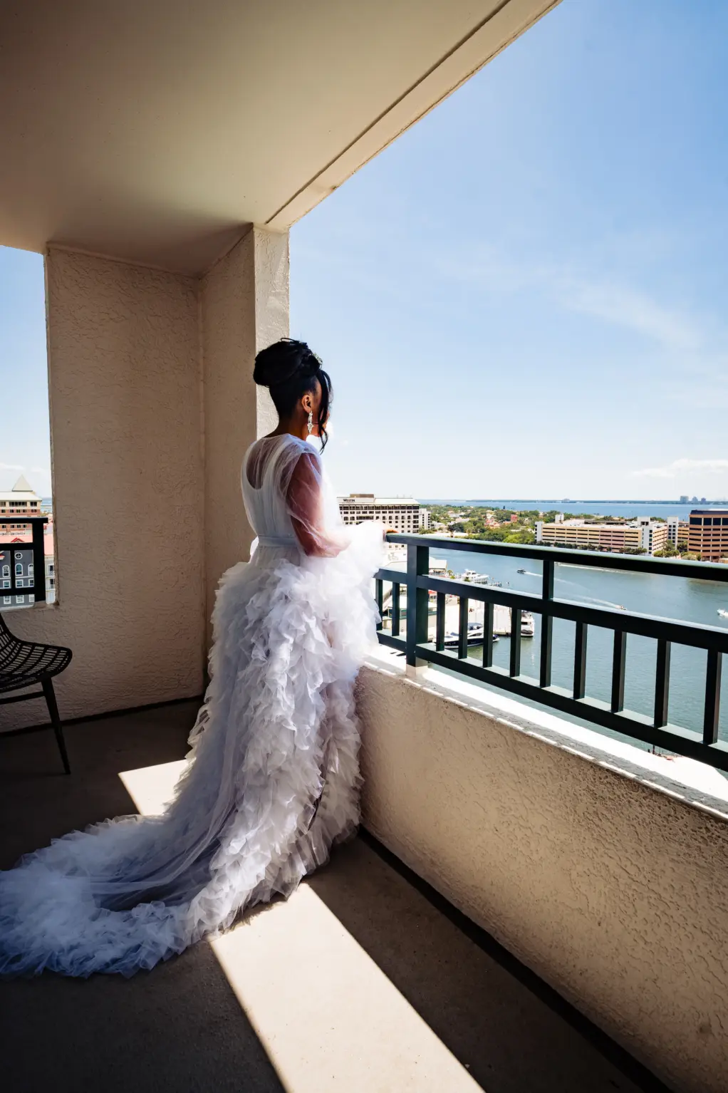 White Tulle Ruffle Wedding Day Getting Ready Bridal Robe Ideas