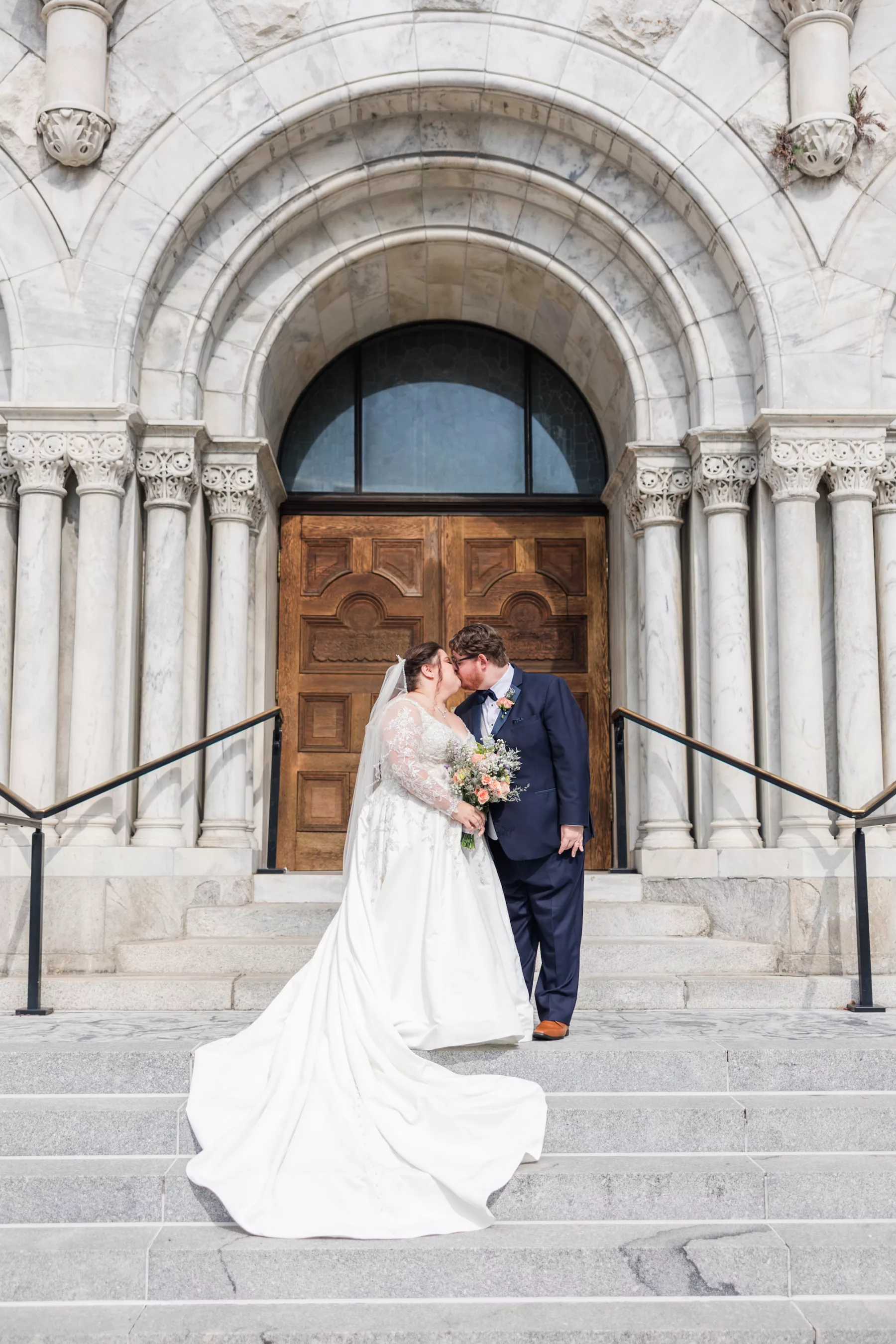 Bride and Groom Just Married Wedding Portrait | Sacred Heart Catholic Church | Tampa Bay Photographer Mary Anna Photography