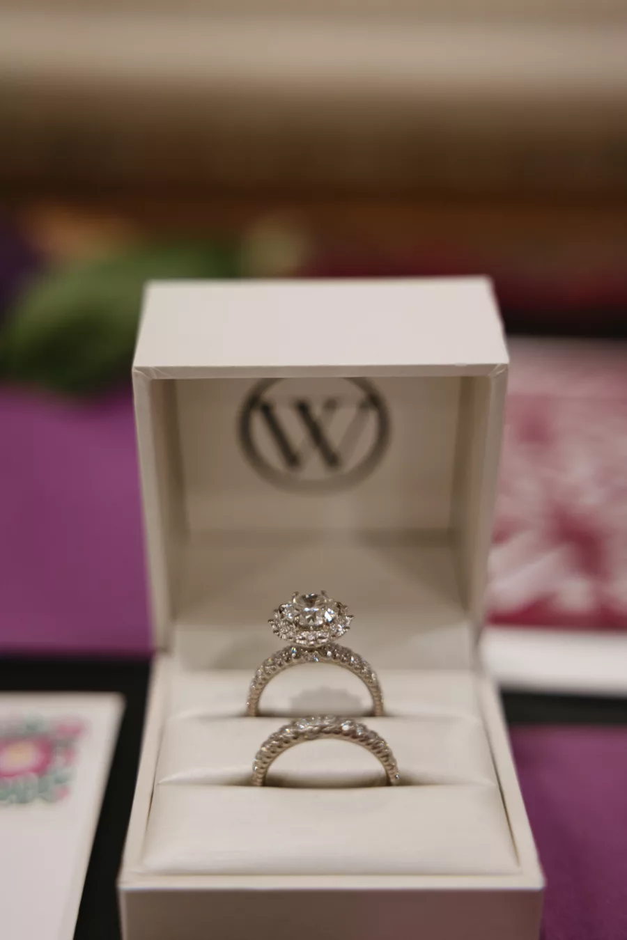 Round Rose Gold Engagement Ring with Scalloped Edge Inspiration | Diamond Wedding Band Ideas | Tampa Bay Jeweler Whitehurst Jewelry