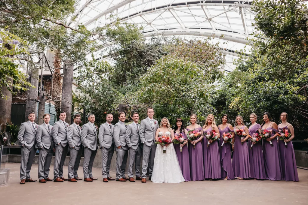 Lavender and Gray Wedding Party Attire Inspiration | Tampa Bay Event Venue The Florida Aquarium | Florist Save The Date Florida | Photographer Lifelong Photography