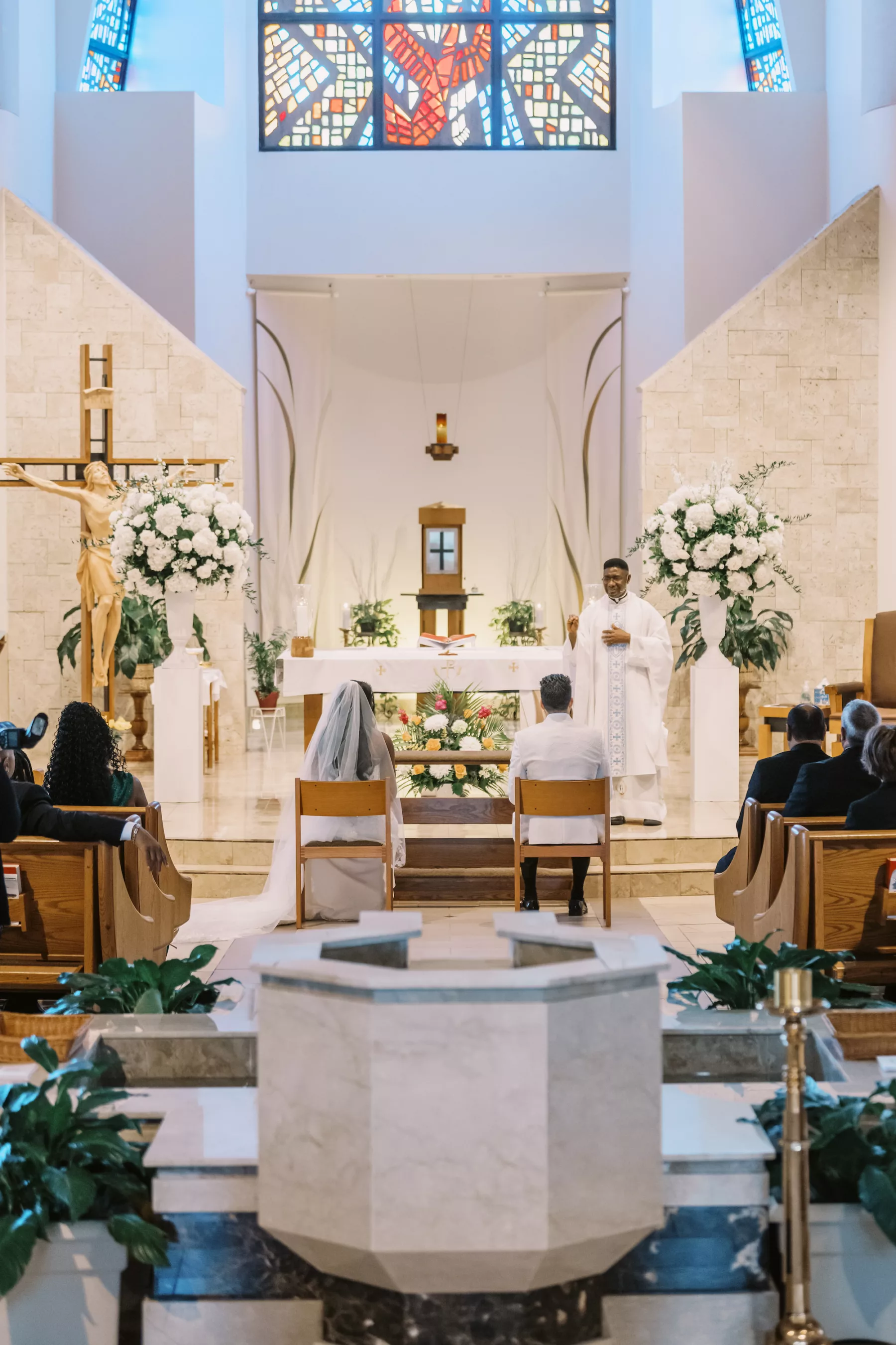 Traditional Catholic Wedding Ceremony Inspiration | Clearwater Beach Holy Family Catholic Church