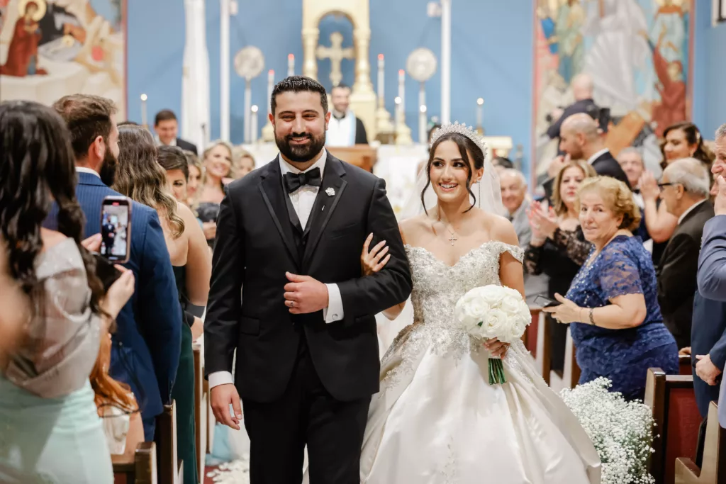 Bride and Groom Just Married Orthodox Church Wedding Ceremony | Tampa Bay Photographer Lifelong Photography Studio | Planner Special Moments Event Planning | Tampa Bay Venue St. Athanasius Syriac Orthodox Church