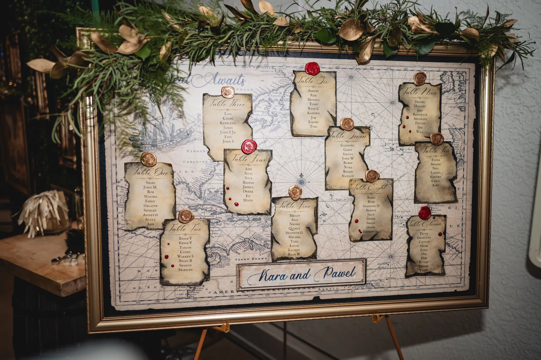 Nautical Inspired Map Wedding Reception Seating Chart Ideas