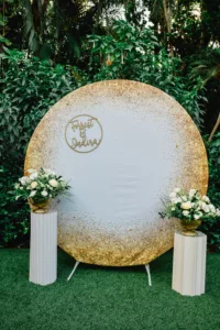 Gold Glitter Backdrop for Wedding Reception Ideas