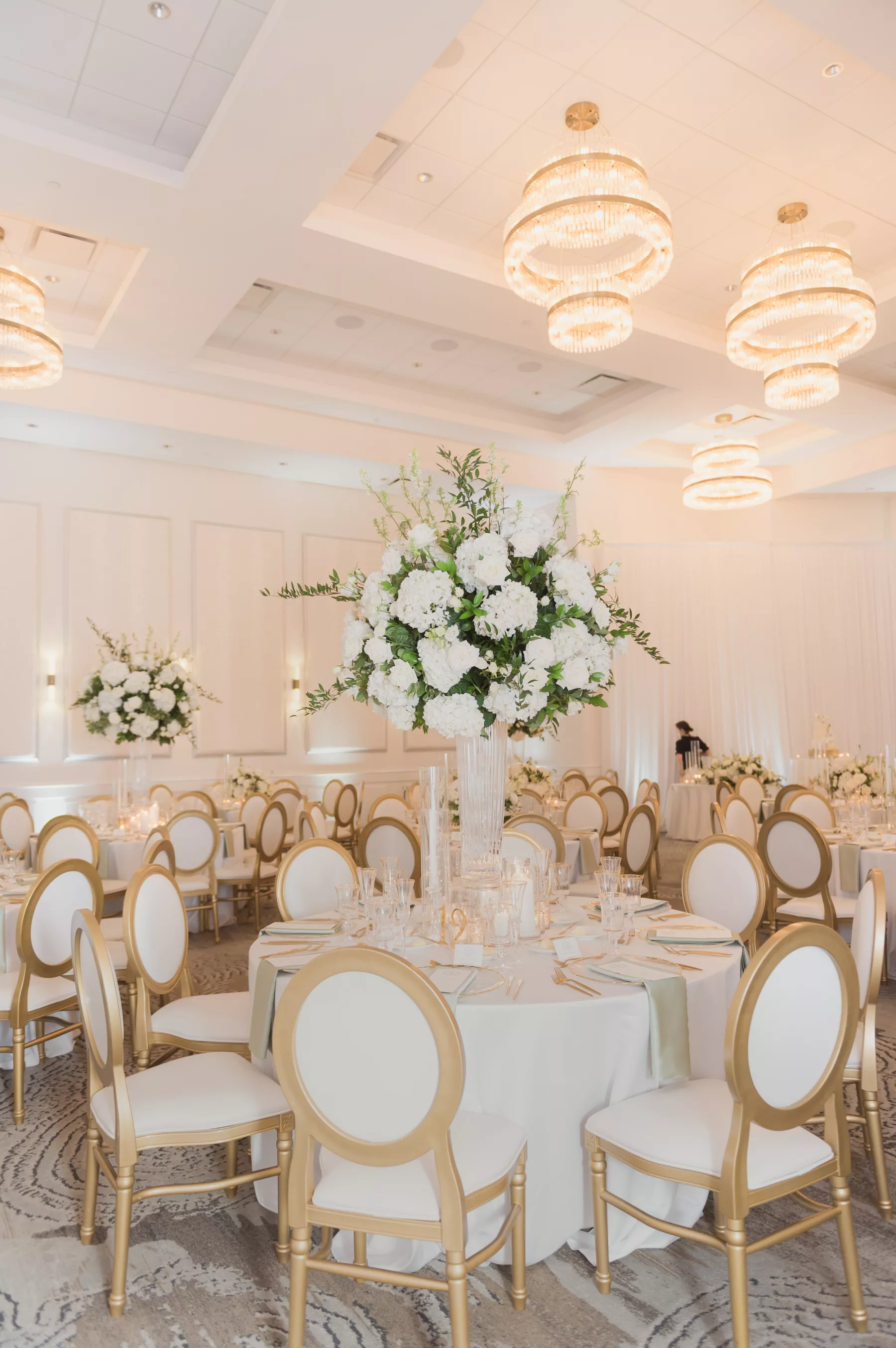 Classic White and Gold Spring Ballroom Wedding Reception Inspiration | Louis Chair Ideas | Tampa Bay Kate Ryan Event Rentals | Florist Bruce Wayne Florals | Planner Parties A' La Carte