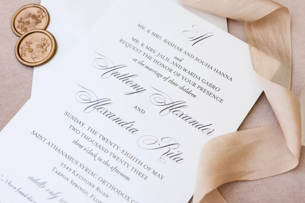 Classic White and Black Wedding Invitation Suite with Calligraphy Script Inspiration