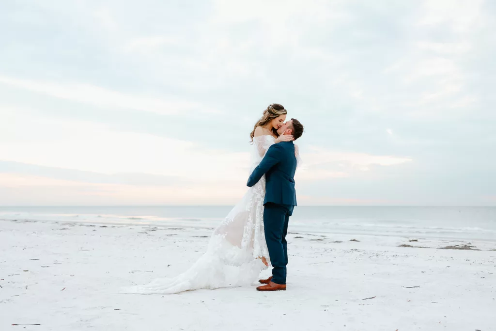 Intimate Bride and Groom Beach Wedding Portrait | Tampa Bay Photographer Lifelong Photography Studio | Venue The Don CeSar