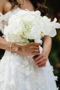 Classic White Rose and Orchid Wedding Bouquet Inspiration
