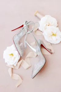 Clear and Silver Closed Toe Crystal Louboutin Wedding Shoe Inspiration