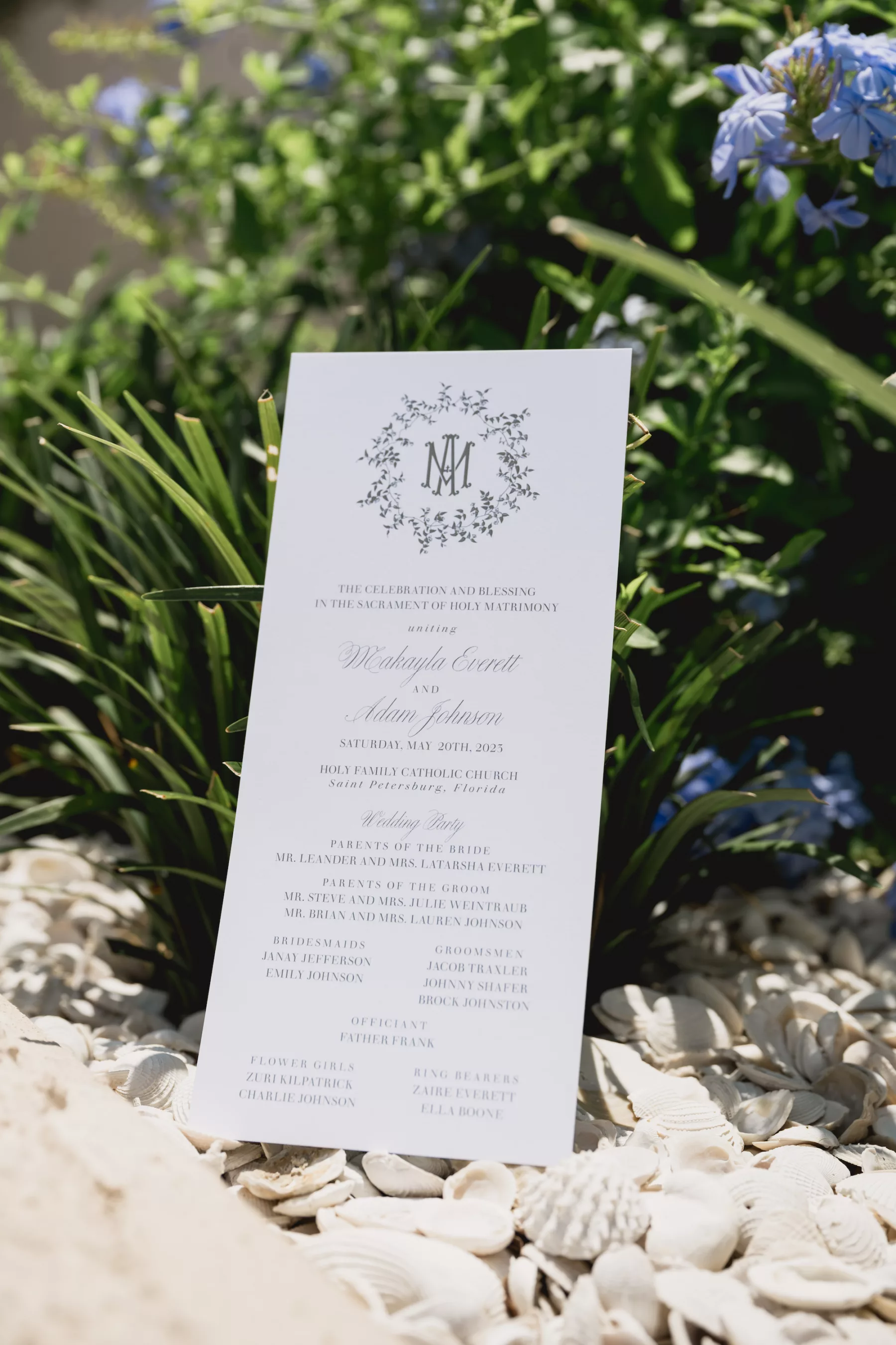 Classic White Wedding Ceremony Program with Custom Monogram Ideas