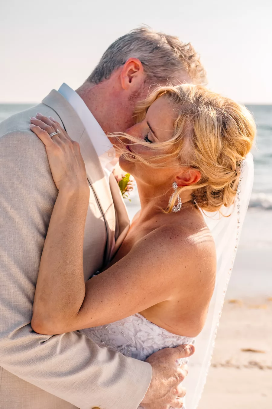 Bride and Groom Just Married Sunset Wedding Portrait | Tampa Bay Event Planner Gulf Beach Weddings