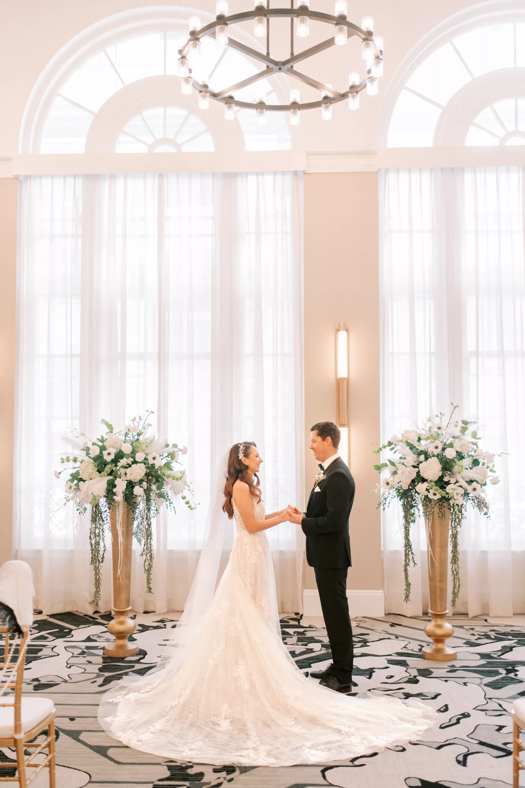 Elegant Great Gatsby Wedding Ceremony Inspiration | Nude and Ivory Beaded Lace A-line Wedding Dress Ideas | Tampa Bay Event Venue Hotel Flor | Boutique Truly Forever Bridal Tampa | Photographer Eddy Almaguer Photography | Videographer Priceless Studio Design