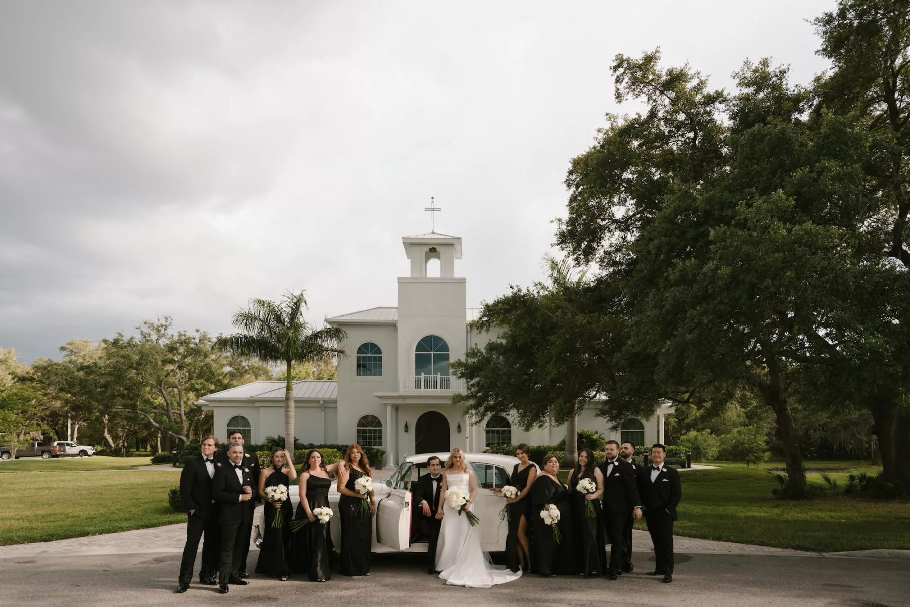 Tampa Bay Wedding Venue Harborside Chapel with Classic Rolls Royce Car Rental