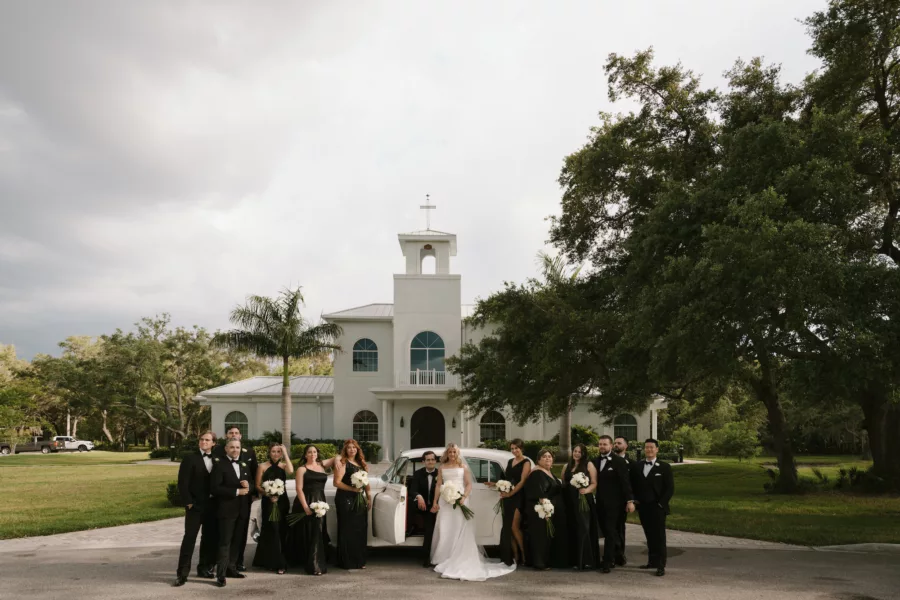 Tampa Bay Wedding Venue Harborside Chapel with Classic Rolls Royce Car Rental