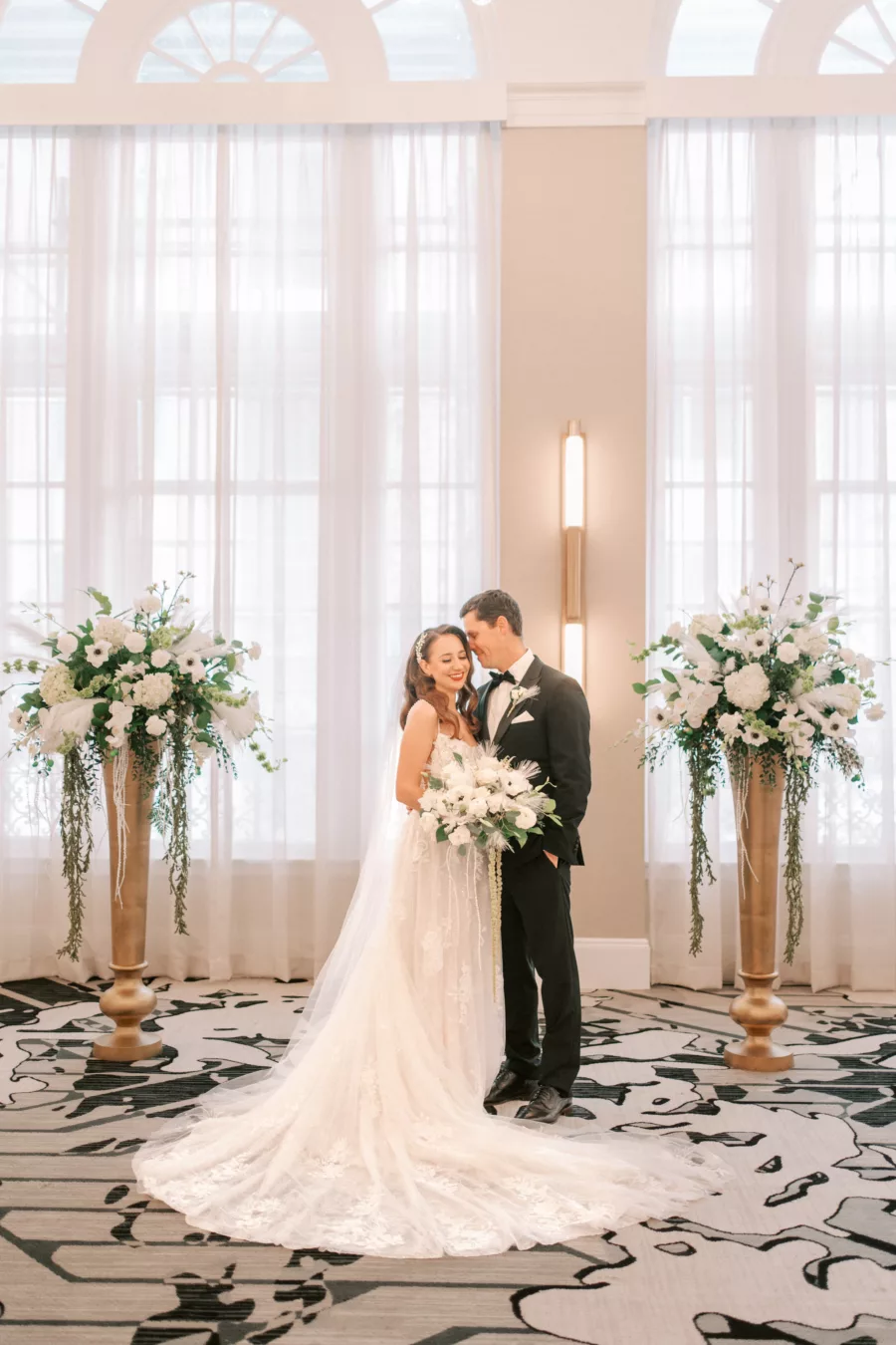 Elegant Great Gatsby Wedding Ceremony Inspiration | Nude and Ivory Beaded Lace A-line Wedding Dress Ideas | Tampa Bay Event Venue Hotel Flor | Boutique Truly Forever Bridal Tampa | Photographer Eddy Almaguer Photography | Videographer Priceless Studio Design