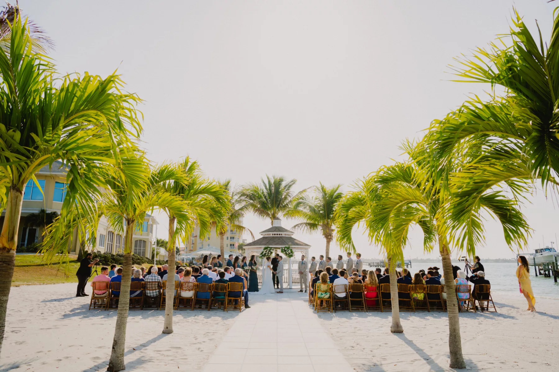 Tropical Private St Pete Beach and Gazebo Wedding Ceremony Inspiration | Tampa Bay Event Venue Isla Del Sol Yacht and Country Club | Planner Coastal Coordinating