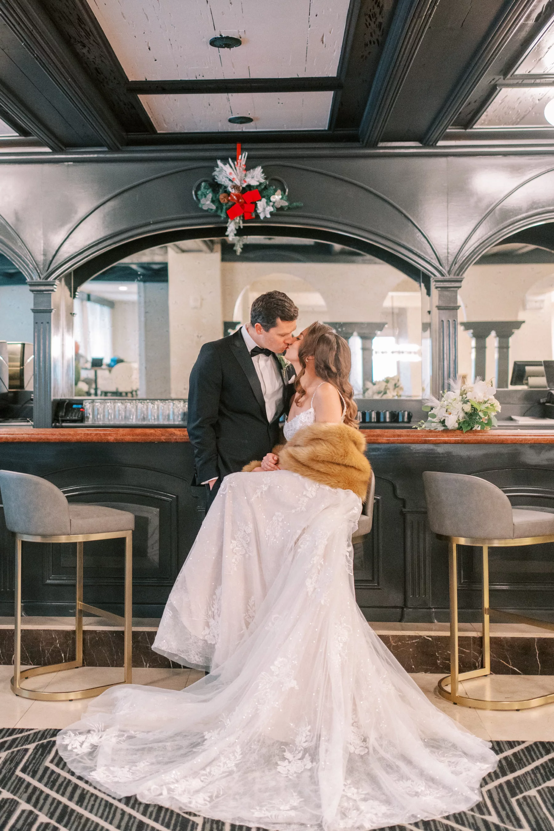Bride and Groom Bar Wedding Portrait | Tampa Bay Content Creator Behind The Vows | Photography Eddy Almaguer Photography | Videographer Priceless Studio Design