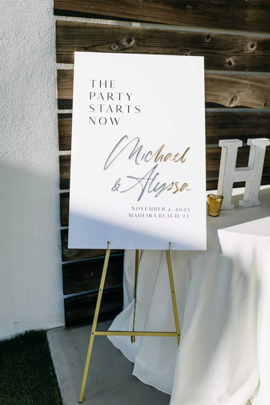 Elegant The Party Starts Now Welcome Wedding Sign Ideas